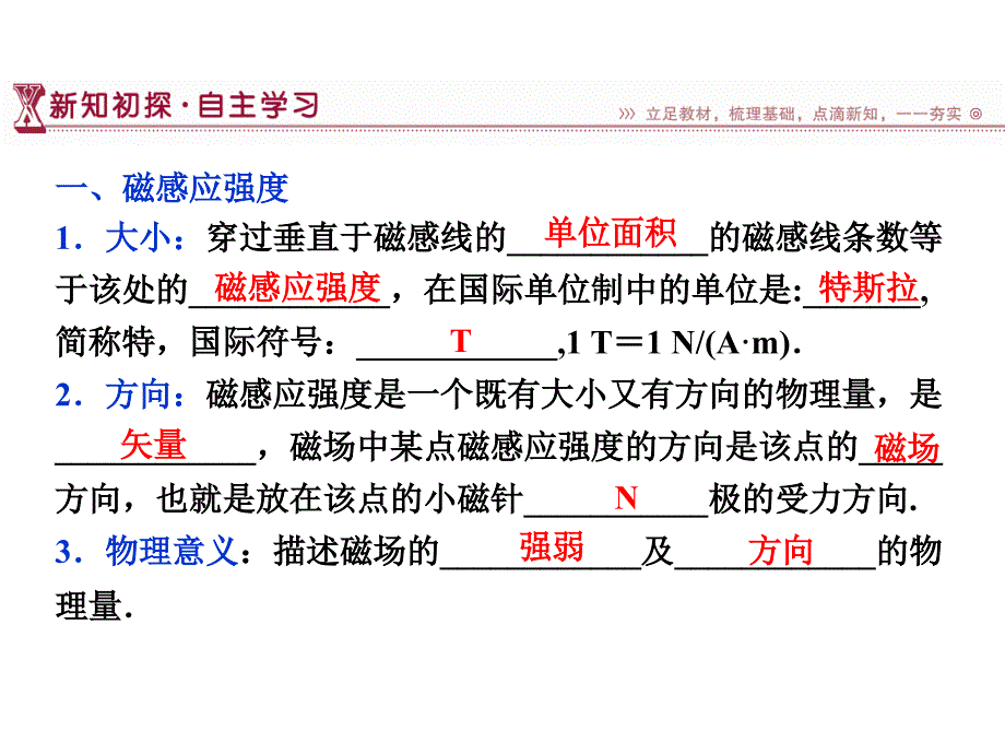 高中物理 5.35.4 磁感应强度 磁通量 磁与现代科技课件 鲁科版选修31_第3页