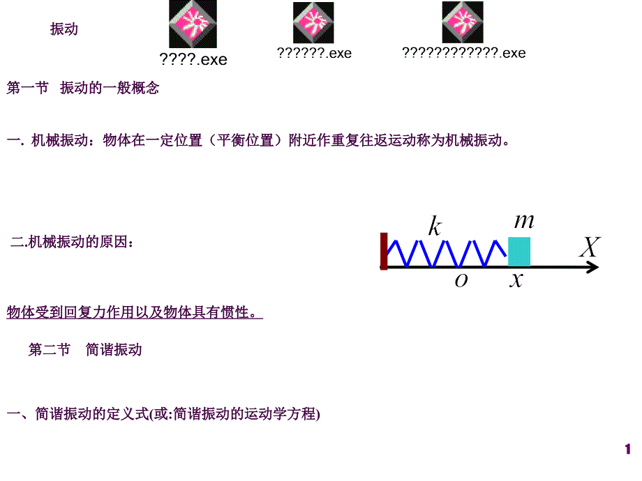 大学物理振动和波A班打印改ppt课件_第1页