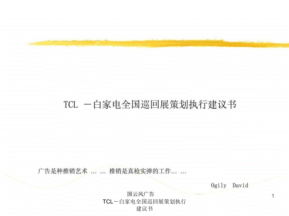 TCL白家电全国巡回展策划执行建议书课件_第1页