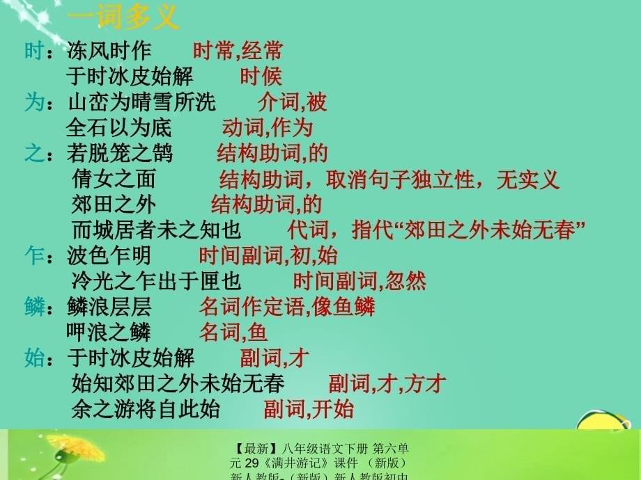 最新八年级语文下册第六单元29满井游记课件新版新人教版新版新人教版初中八年级下册语文课件_第5页