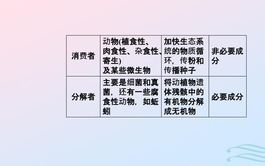 高中生物学业水平复习专题十六生态系统及生态环境的保护考点1生态系统的结构课件_第5页