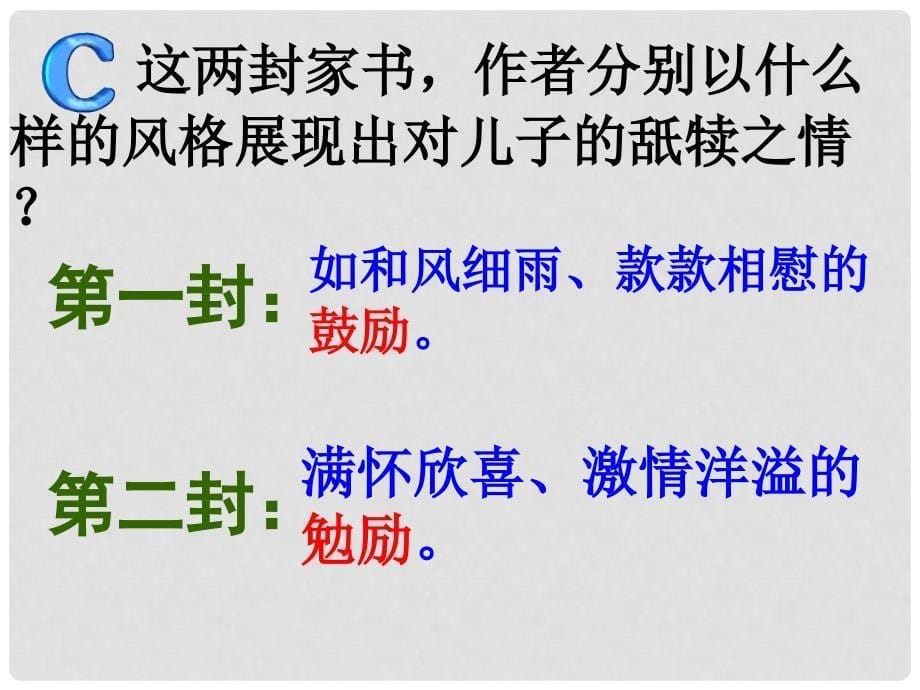 四川省金堂县永乐中学九年级语文上册 第2单元 7《傅雷家书两则》课件 （新版）新人教版_第5页