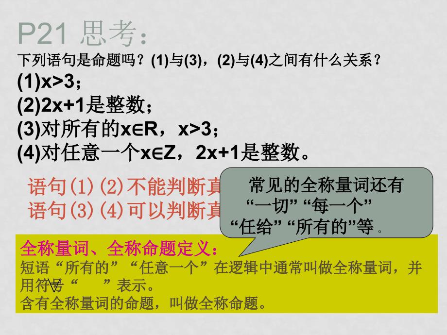 高中数学教辅丛书　1.2.2 全称量词与存在量词课件湘教版选修1_第2页