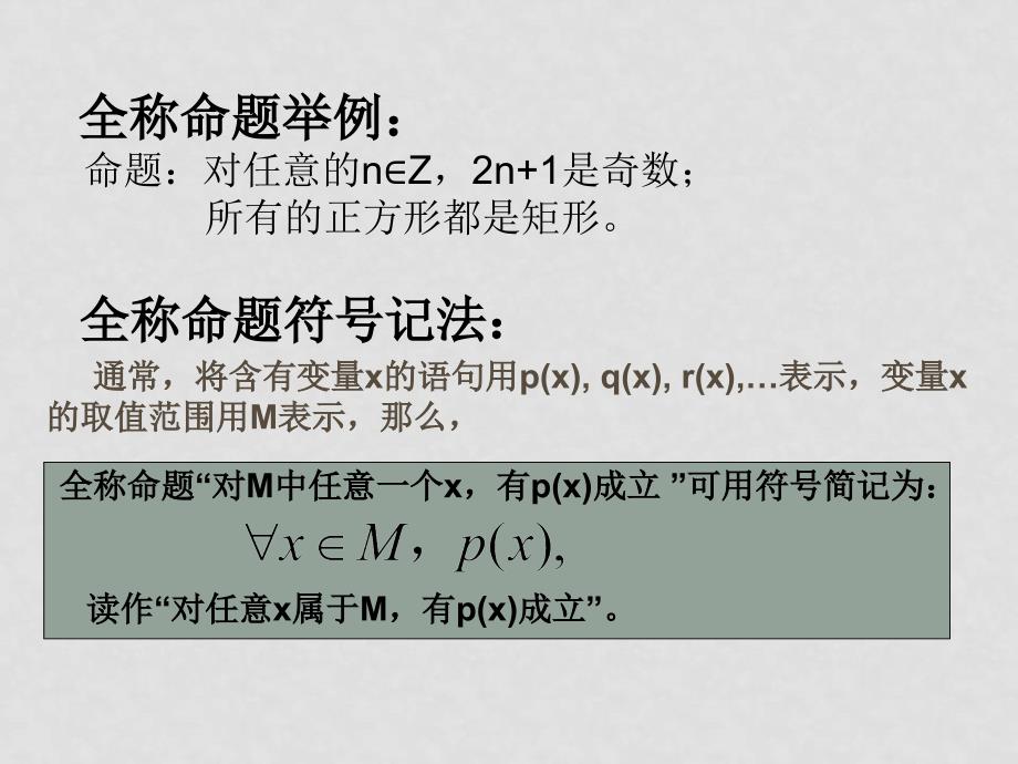 高中数学教辅丛书　1.2.2 全称量词与存在量词课件湘教版选修1_第3页