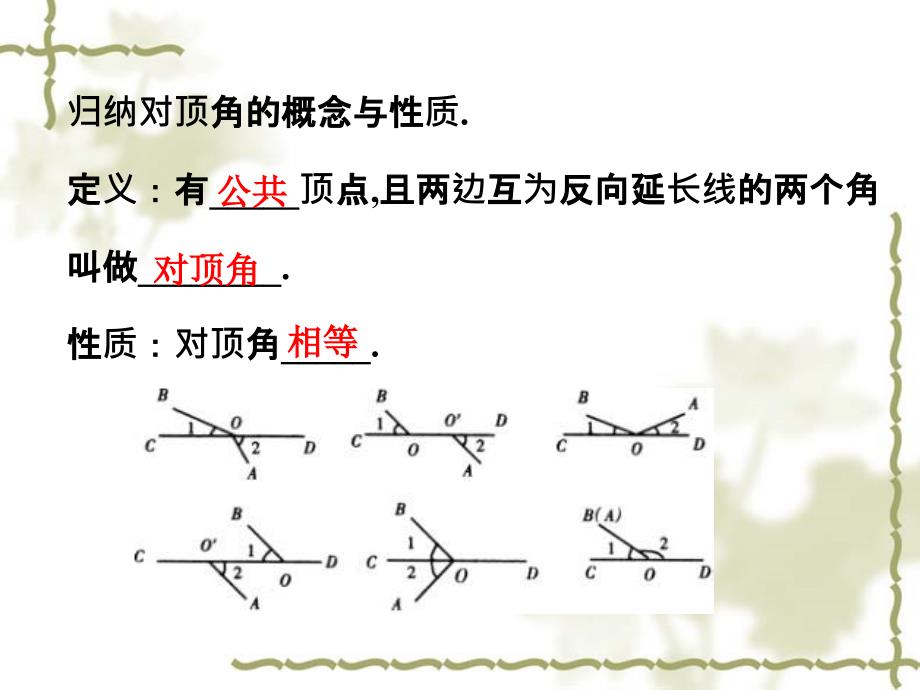 北师大版七年级数学下册课件：2.1.1两条直线的位置关系(共20张PPT)_第4页