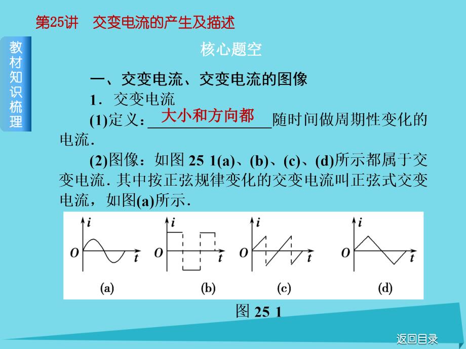 高考物理 第10单元 交变电流传感器 第25讲 交变电流的产生及描述 新人教版_第2页