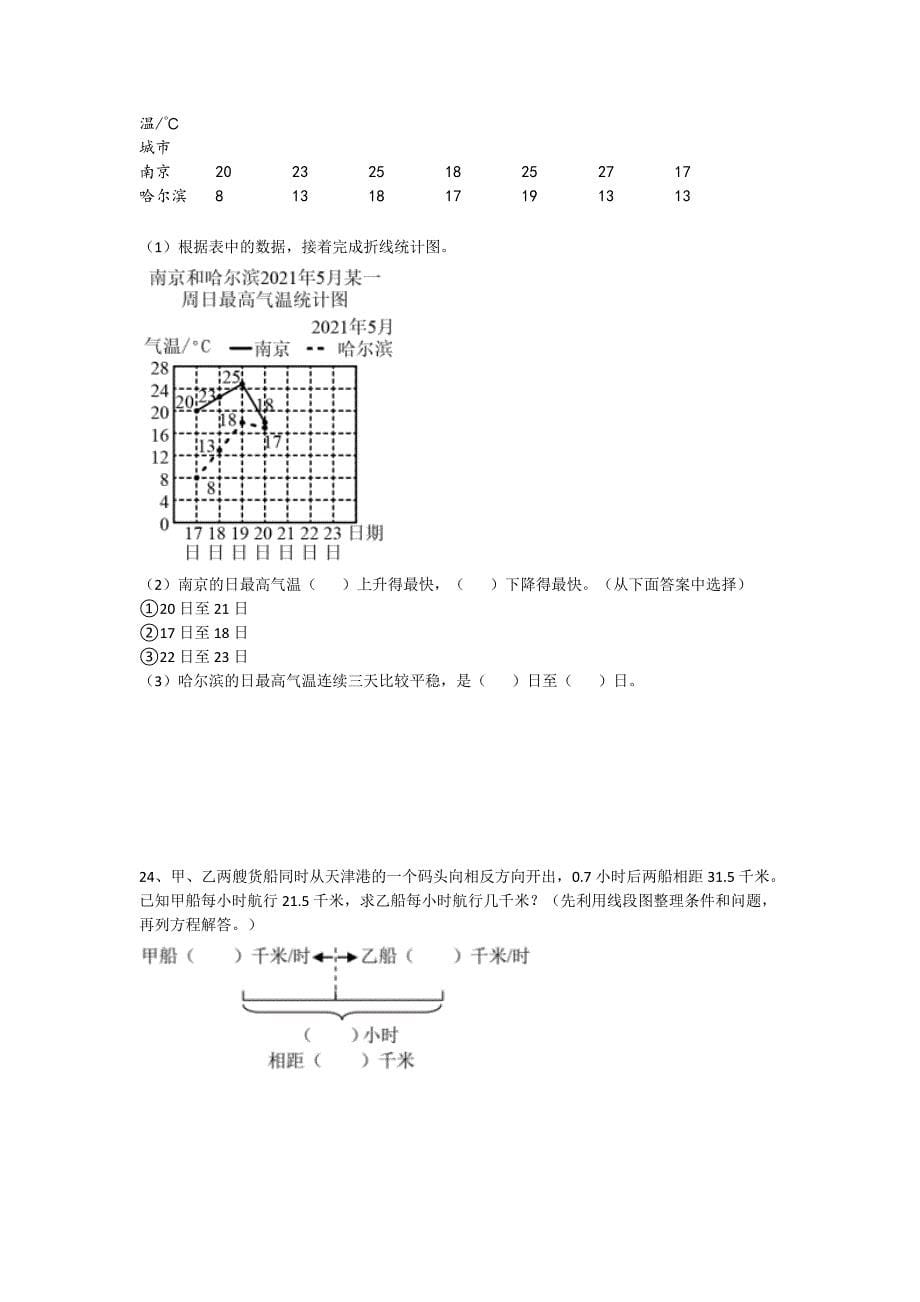 2023-2024学年江西省萍乡市小学数学五年级期末评估题详细答案和解析_第5页