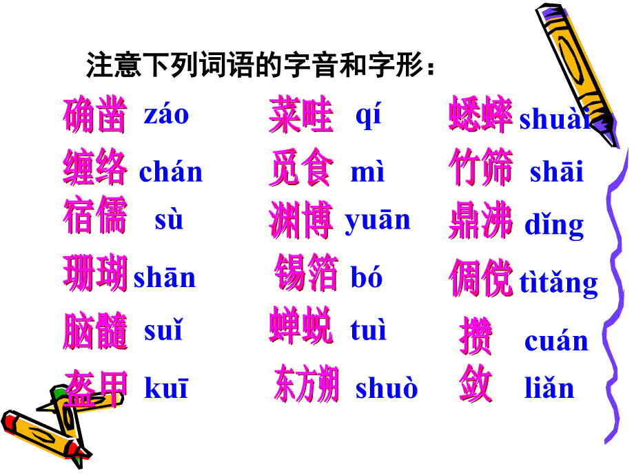 七年级语文下册第一单元复习课件_第3页