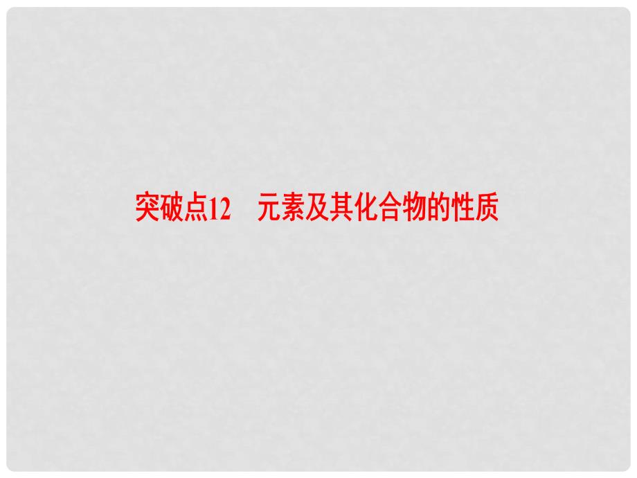 高三化学二轮复习 第1部分 专题3 元素及其化合物 突破点12 元素及其化合物的性质课件_第3页