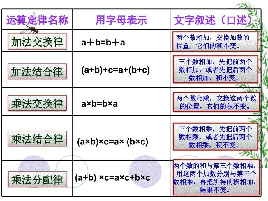 用字母表示运算定律和计算公式_第5页