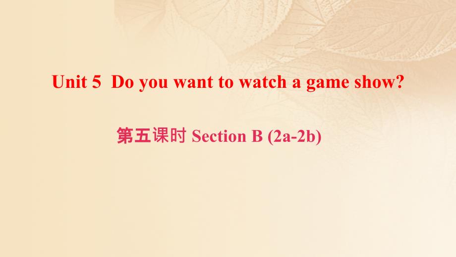 最新英语上册Unit5Doyouwanttowatchagameshow第5课时SectionB2a2b课件_第1页