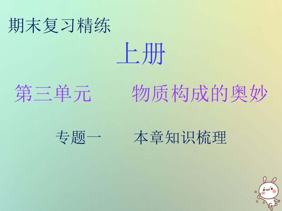 2023秋九年级化学上册 期末复习精炼 第三单元 物质构成的奥妙 专题一 本章知识梳理课件 （新版）新人教版_第1页