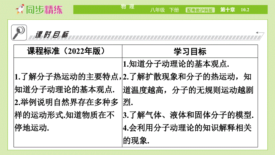 中学物理八年级下册（配粤教沪科版）PPT教学课件：第十章从粒子到宇宙10.2　分子动理论的初步知识_第3页