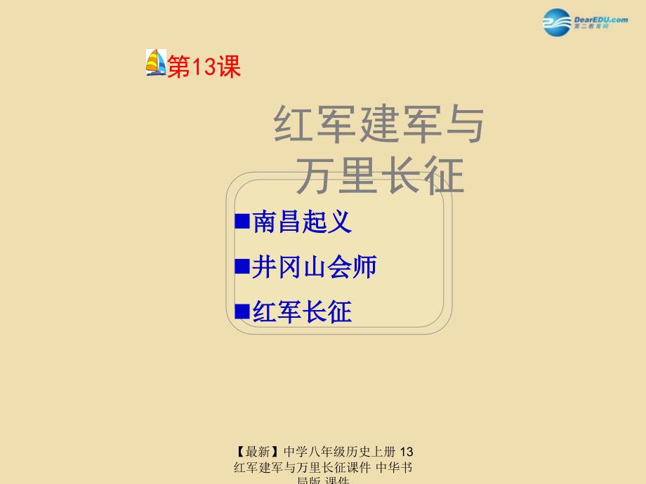 最新八年级历史上册13红军建军与万里长征课件中华书局版_第3页