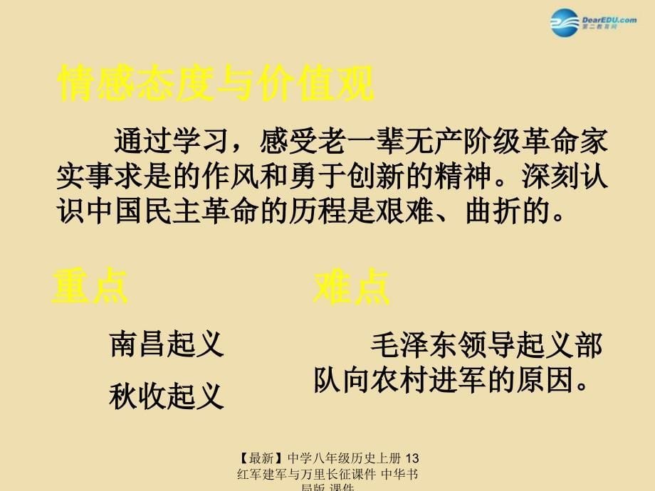 最新八年级历史上册13红军建军与万里长征课件中华书局版_第5页