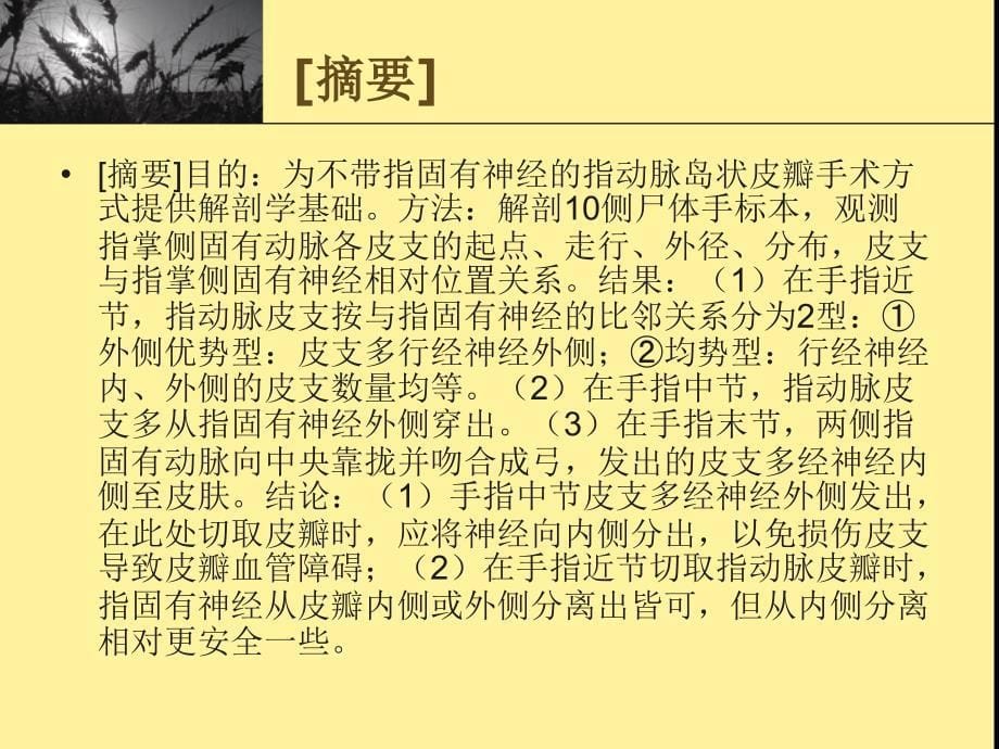 指动脉皮支与指掌侧固有神经比邻关系及其临床意义_第5页