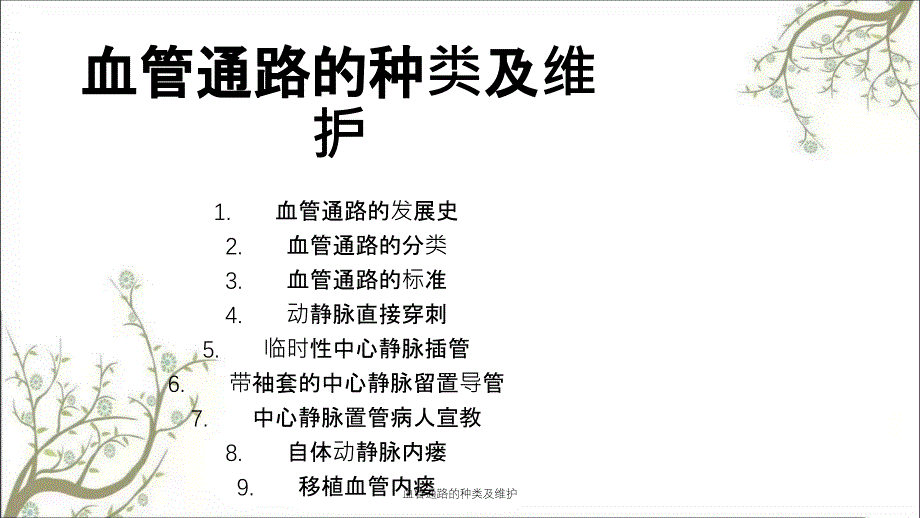 血管通路的种类及维护_第1页