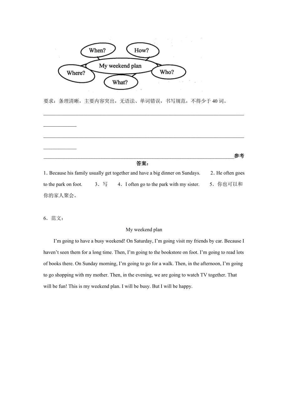 人教PEP六年级上册第三单元主题综合实践作业_第4页