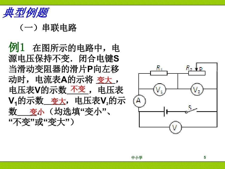 滑动变阻器控制的动态电路示数变化青苗教育_第5页