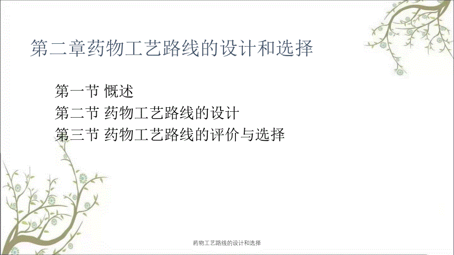 药物工艺路线的设计和选择_第1页