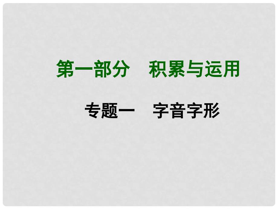 中考语文专题复习 第一部分 专题一 字音字形课件 语文版_第1页