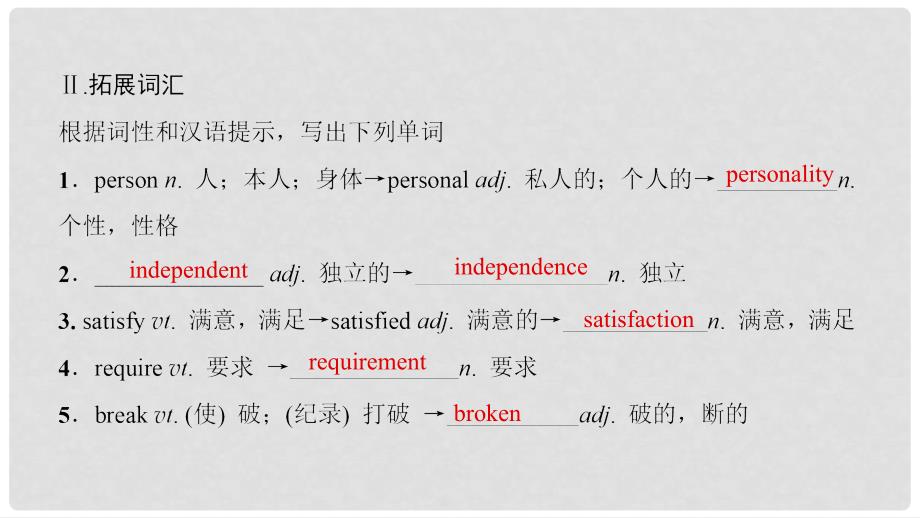 高中英语 Unit 13 People Section Ⅳ Language Points(Ⅱ)( Lesson 2 &amp; Lesson 3)课件 北师大版必修5_第4页