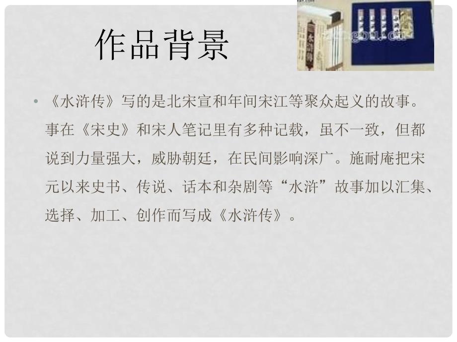 陕西省安康市紫阳县紫阳中学初中部九年级语文上册 中考名著阅读之水浒传课件 新人教版_第2页