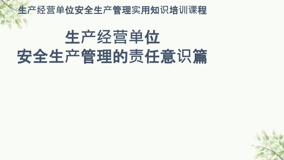 生产经营单位安全生产管理的责任意识篇课件_第2页