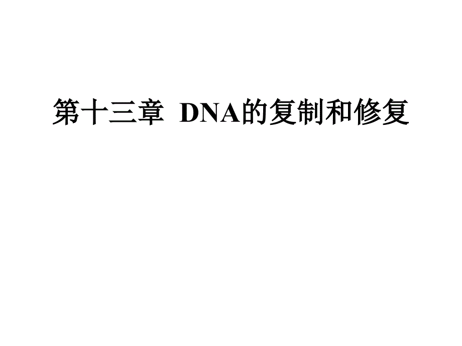 第十三部分DNA的复制和修复_第1页