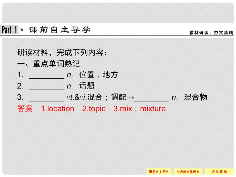 高中英语 Unit 5 Canada“The True North”Section Ⅱ Learning about Language课件 新人教版必修3_第2页