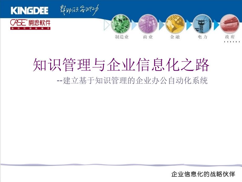 知识管理与企业信息化之路建立基于知识管理的企业办公自动化系统_第1页