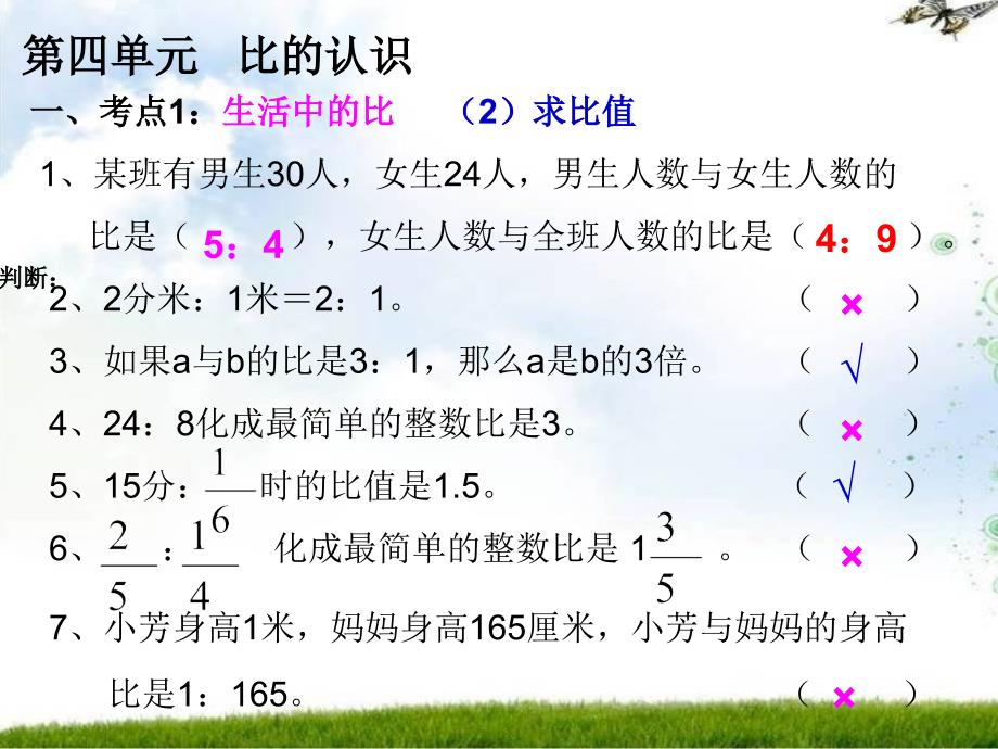 (北师大版)六年级上册数学_第四单元_比的认识_常考题型练习[1]_第4页