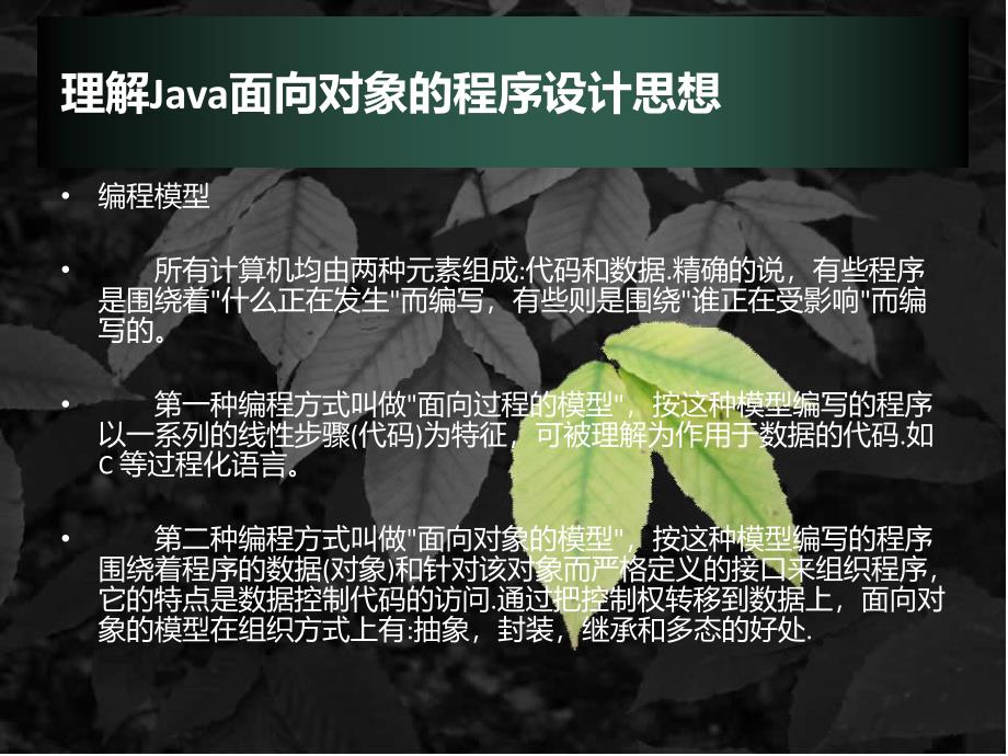 理解Java面向对象的程序设计思想.ppt_第1页