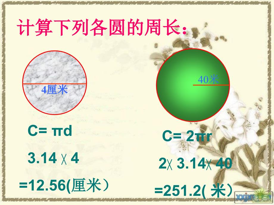 圆的周长图形计算练习课件_第4页