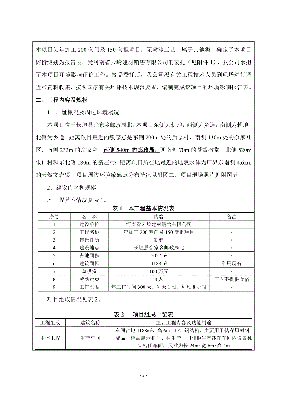 年加工200套门及150套柜项目环评影响报告_第3页