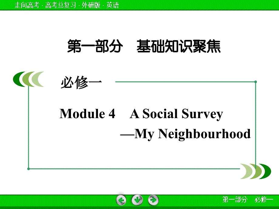 外研版高三英语一轮必修1 Module 4复习课件_第2页