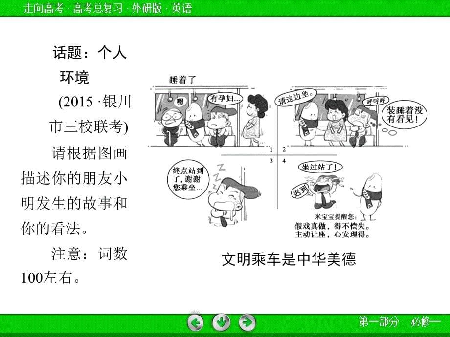 外研版高三英语一轮必修1 Module 4复习课件_第5页