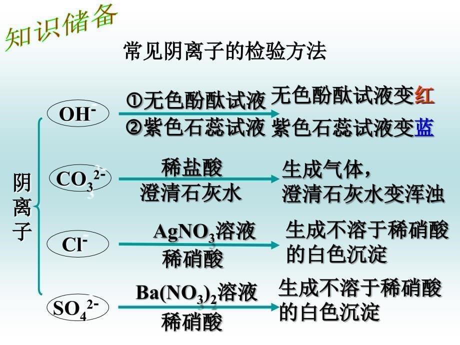 鲁教版中考化学专题复习《酸、碱、盐的鉴定、鉴别与推断》精品课件_第5页