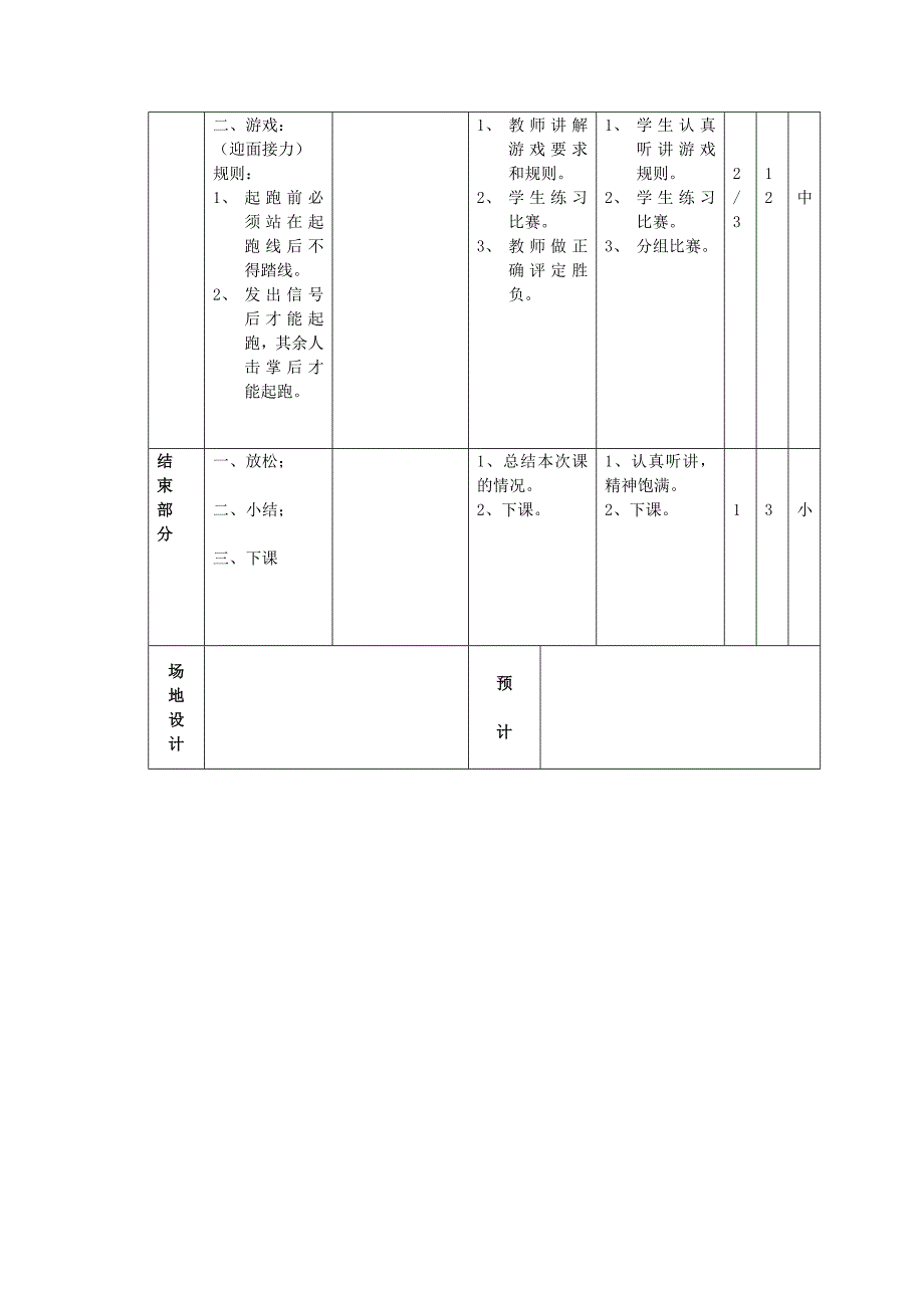 一年级体育课跳短绳游戏迎面接力教案_第2页