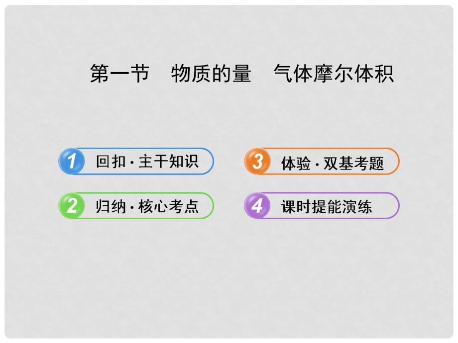 高考化学 1.1 物质的量 气体摩尔体积课件 新人教版_第1页