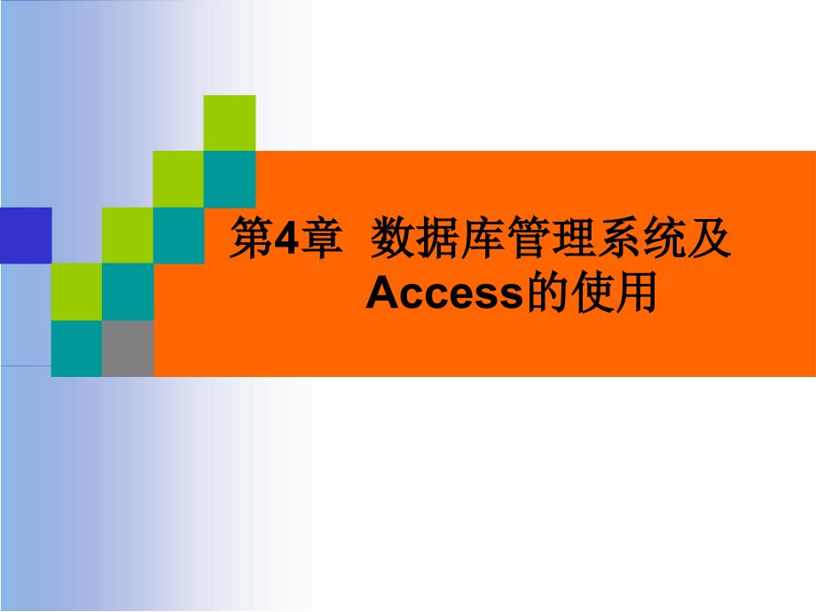 第4章数据库管理系统及Access的使用_第1页