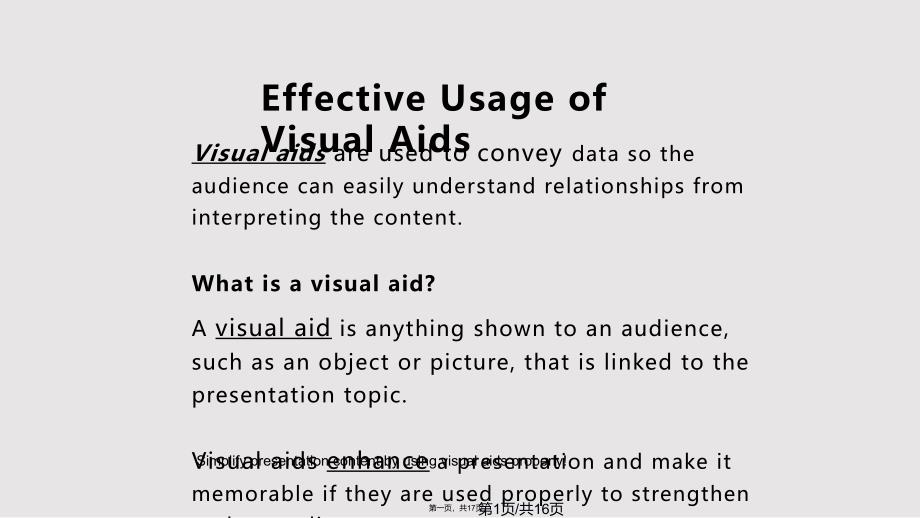 EffectiveUsageofVisualAids实用教案_第1页