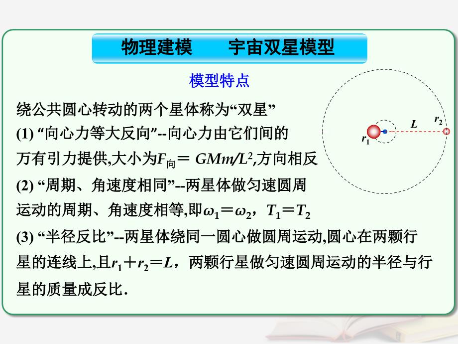 2022年高考物理一轮总复习 第四章 曲线运动 万有引力与航天 第6节（课时5）天体运动中的“四大难点”：宇宙双星模型优质课件 鲁科版_第3页