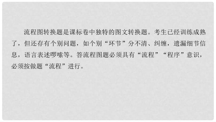 高考语文二轮复习 考前三个月 第一章 核心题点精练 专题七 语言表达和运用 精练二十三 流程图转换的“流程”课件_第2页