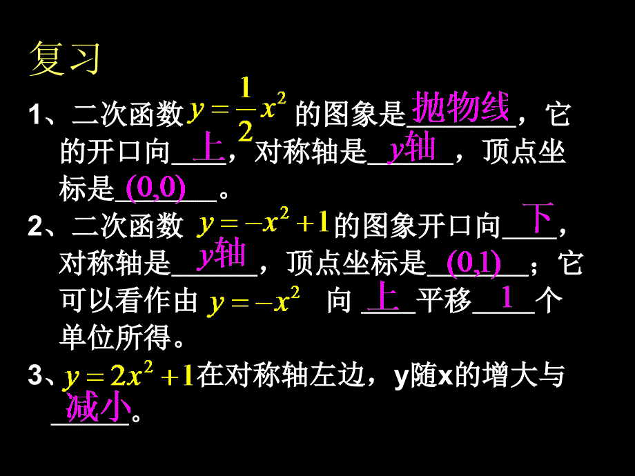 二次函数y_a(x-h)_2的图象与性质_第2页