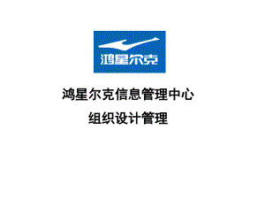 鸿星尔克信息管理中心组织管理组织设计