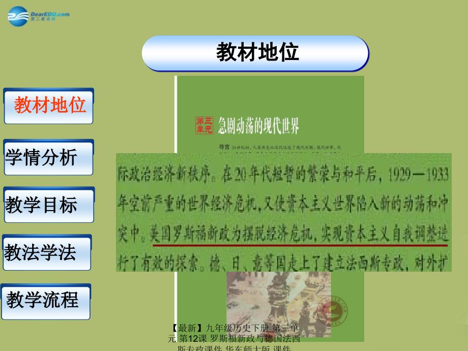 最新九年级历史下册第三单元第12课罗斯福新政与德国法西斯专政课件华东师大版课件_第3页