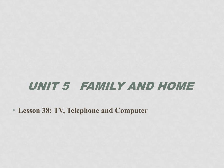 七年级英语上：Unit 5 Family and Home Lesson 38 TV,Telephone and Computer课件冀教版_第1页