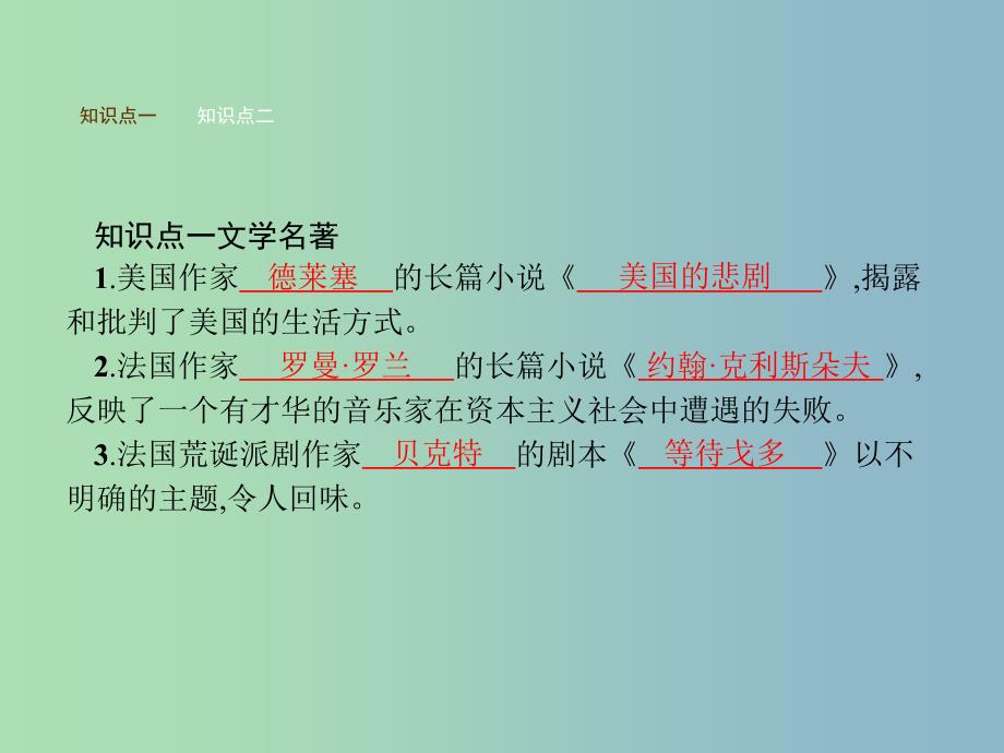 九年级历史下册第八单元现代科学技术和文化18现代文学和美术课件新人教版.ppt_第2页