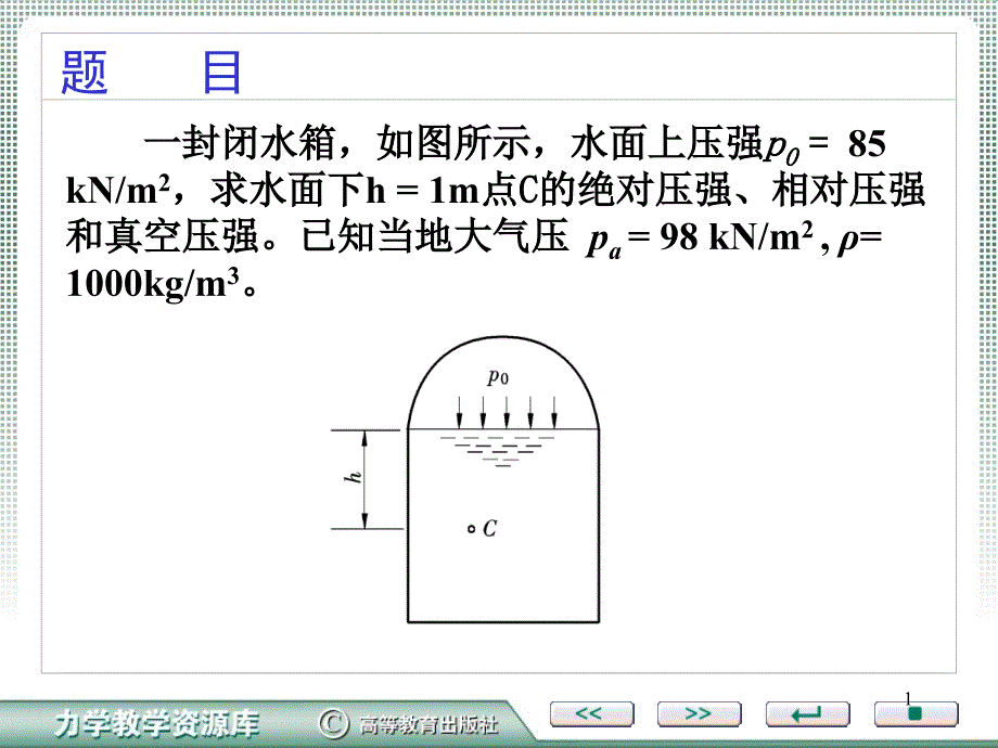 流体静力学习题课件_第1页